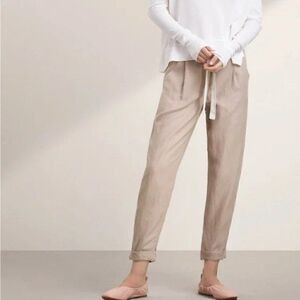 Aritzia Wilfred New Allant Beige Linen Drawstring Pants